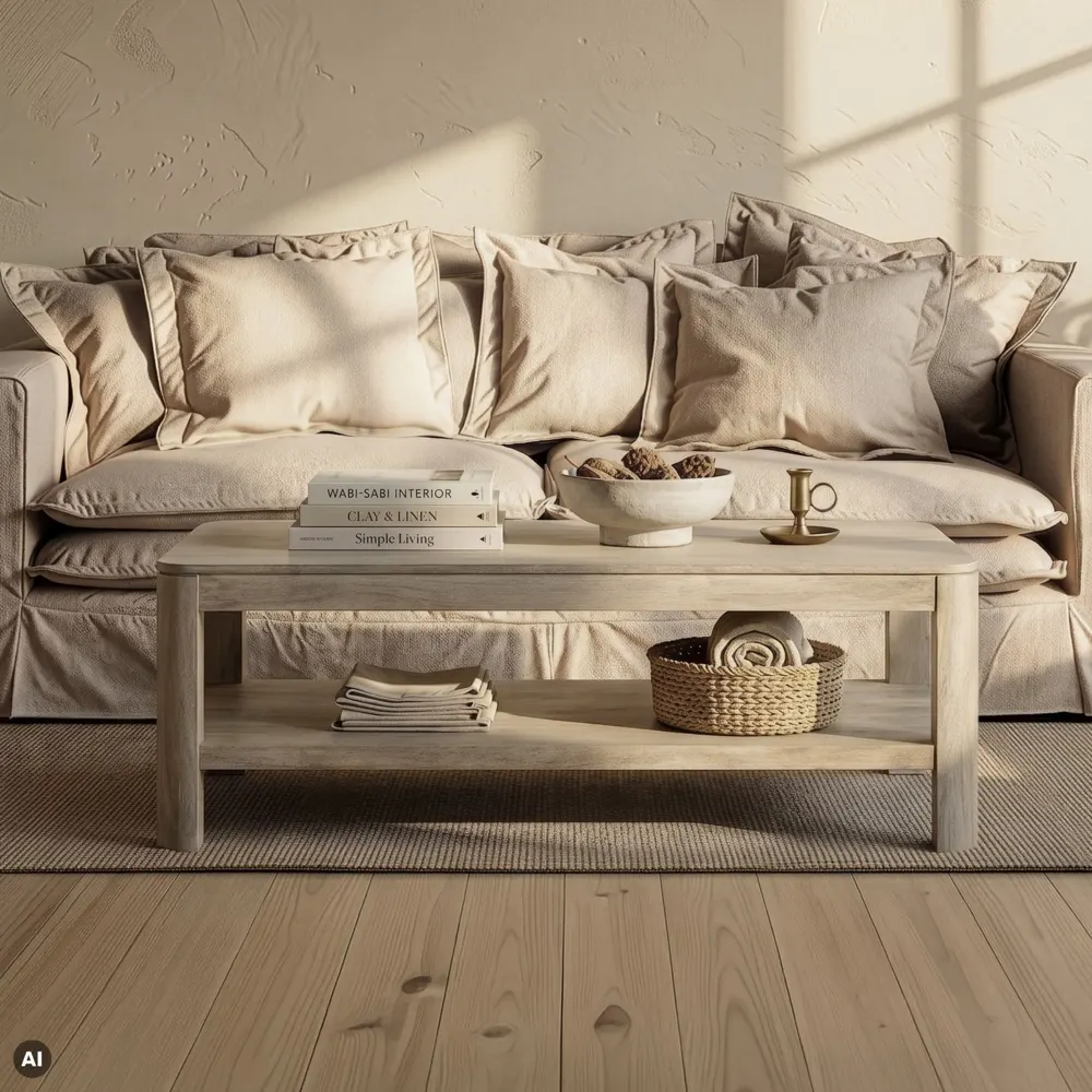 Massivmoebel24 Couchtisch TORONTO, Mango weiß lackiert
