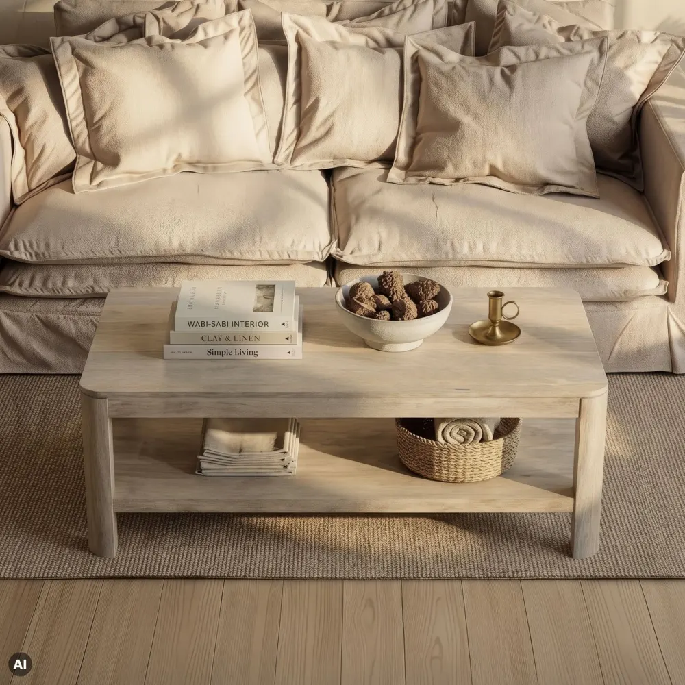 Massivmoebel24 Couchtisch TORONTO, Mango weiß lackiert 3