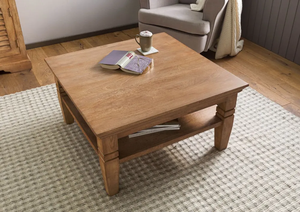 Massivmoebel24 Couchtisch TOULOUSE, Mango beige geölt 2