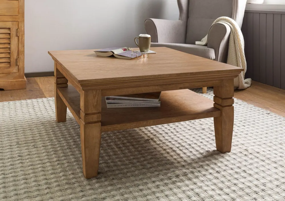 Massivmoebel24 Couchtisch TOULOUSE, Mango beige geölt 3