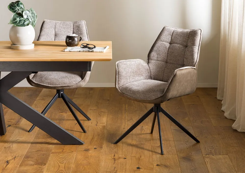 Massivmoebel24 Drehstuhl HENRI, Polyester braun