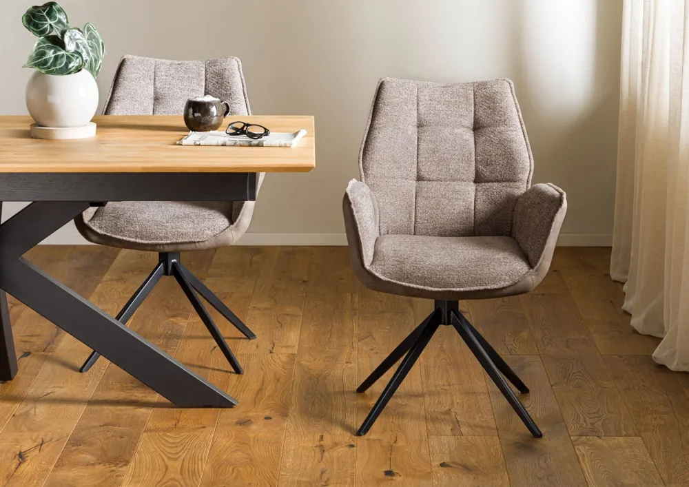 Massivmoebel24 Drehstuhl HENRI, Polyester braun 3