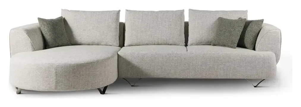 Massivmoebel24 Ecksofa FIONA, Polyester beige