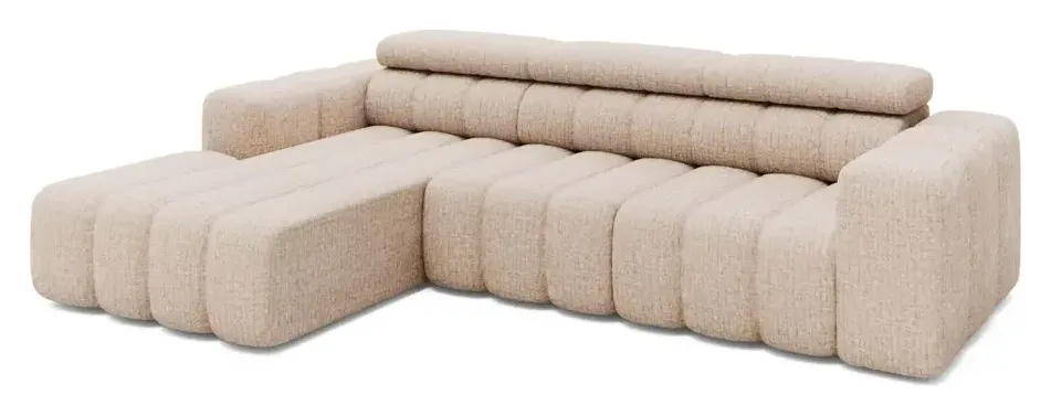 Massivmoebel24 Ecksofa KONSTANTIN, Chenille beige 2