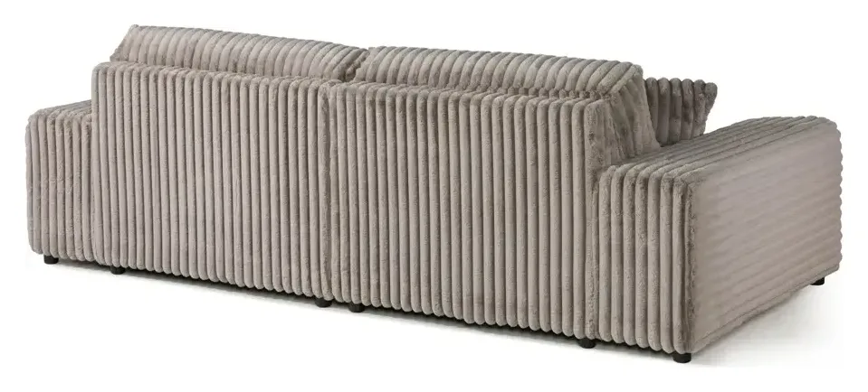 Massivmoebel24 Ecksofa PAULINA, Cord Velours grau 3