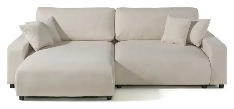 Massivmoebel24 Ecksofa SOFIA, Samt beige