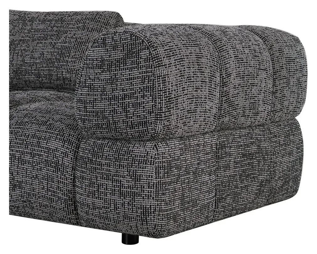 Massivmoebel24 Ecksofa STELLA, Chenille grau-schwarz 2