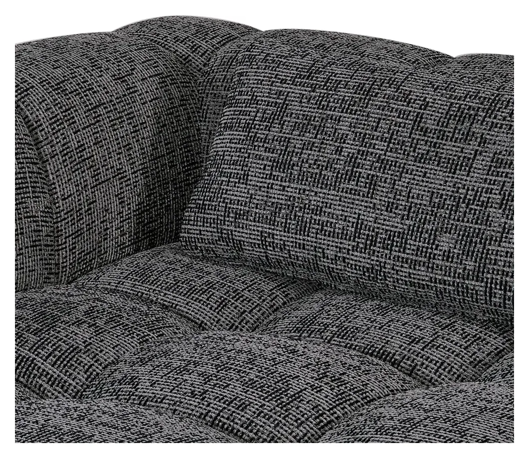 Massivmoebel24 Ecksofa STELLA, Chenille grau-schwarz 3