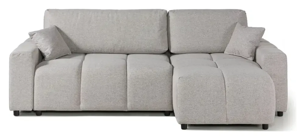 Massivmoebel24 Ecksofa TIMO, Webstoff grau