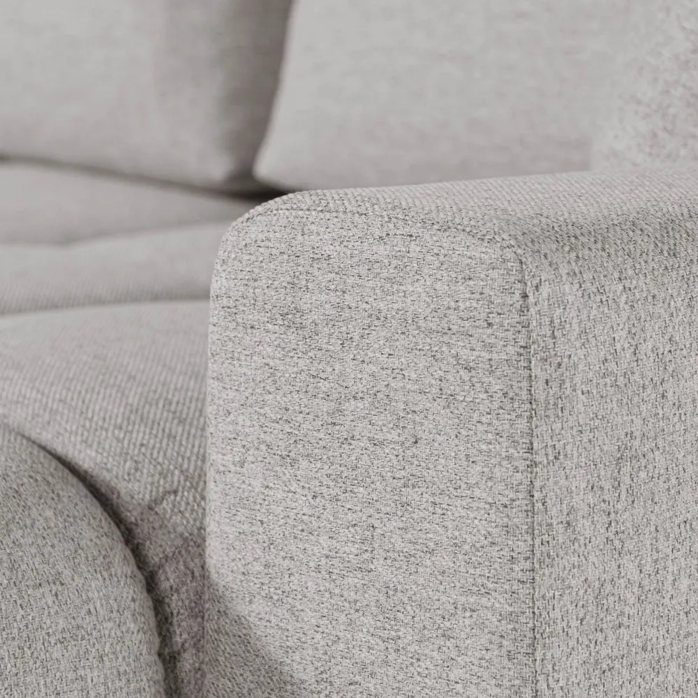 Massivmoebel24 Ecksofa TIMO, Webstoff grau 2