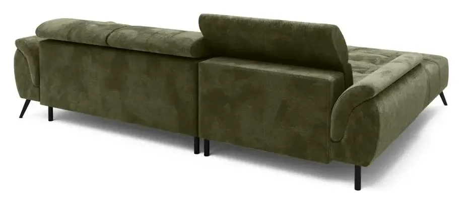 Massivmoebel24 Ecksofa VALENTINA, Chenille grün 3