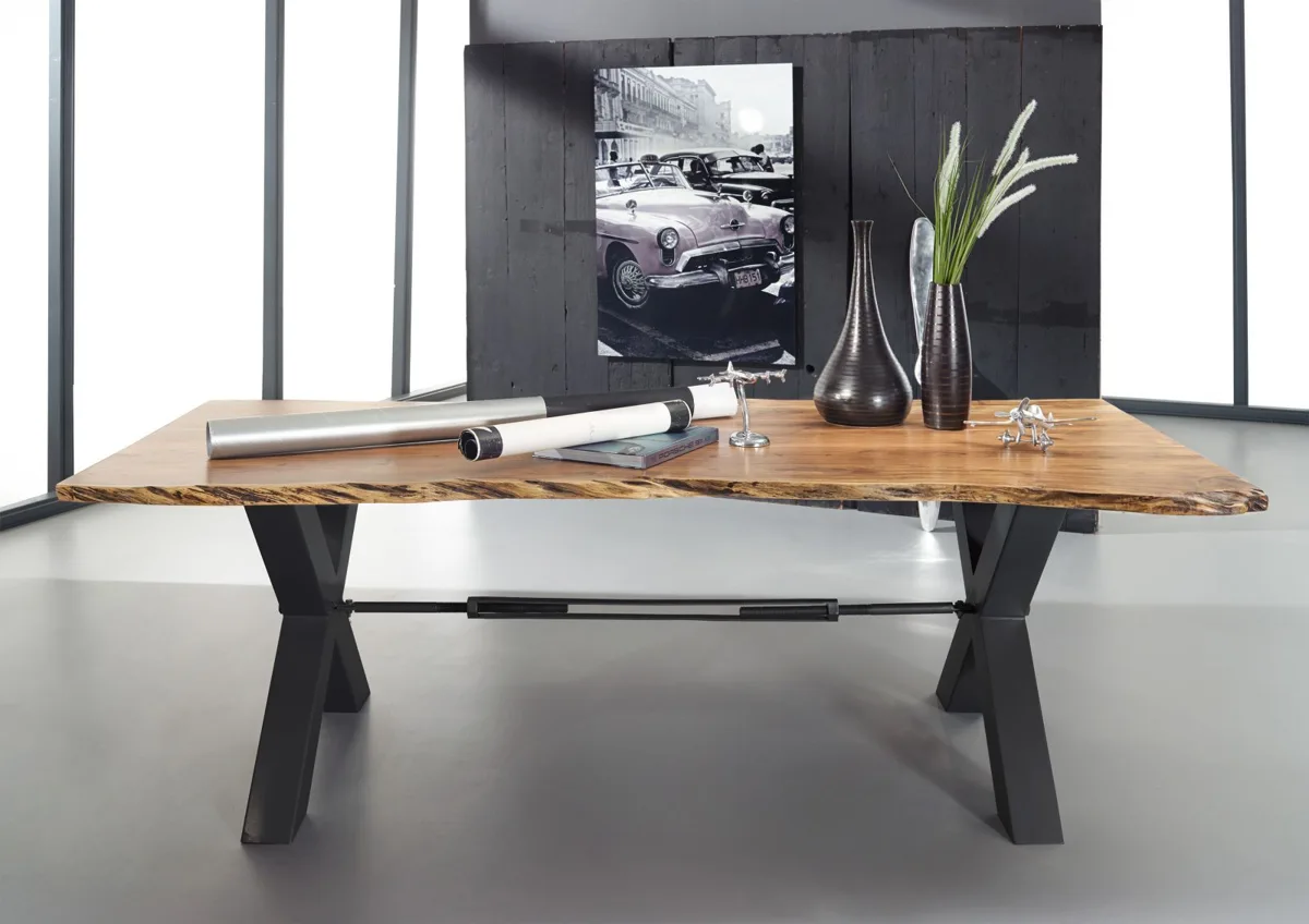 Massivmoebel24 Esstisch IRON LABEL, Akazie natur lackiert 3