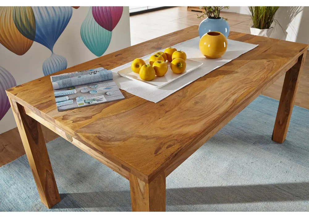 Massivmoebel24 Esstisch NATURE BROWN, Sheesham braun geölt 2