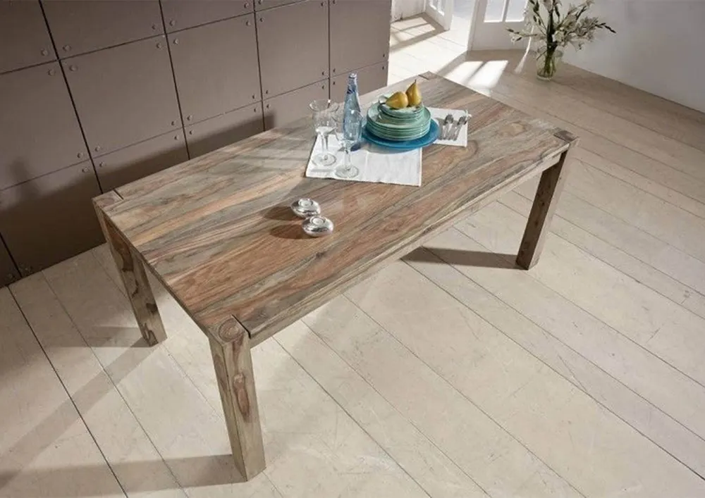 Massivmoebel24 Esstisch NATURE GREY, Sheesham grau geölt 3