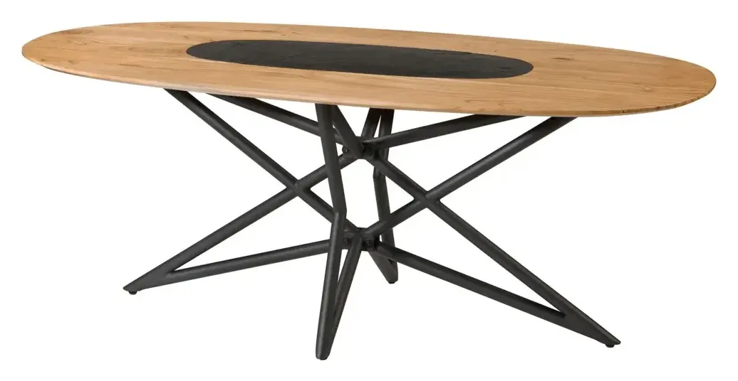 Massivmoebel24 Esstisch oval, Akazie natur lackiert