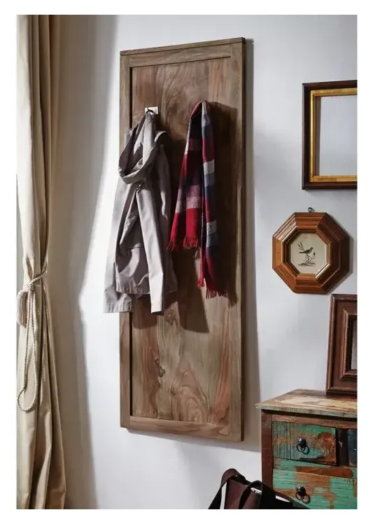 Massivmoebel24 Garderobe NATURE GREY, Sheesham grau geölt