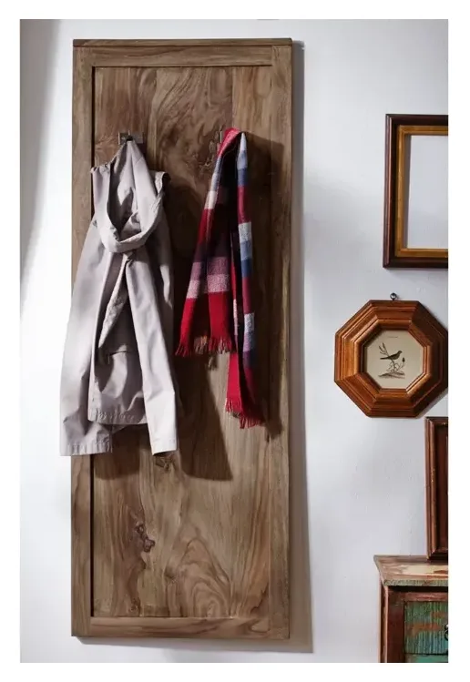 Massivmoebel24 Garderobe NATURE GREY, Sheesham grau geölt 2