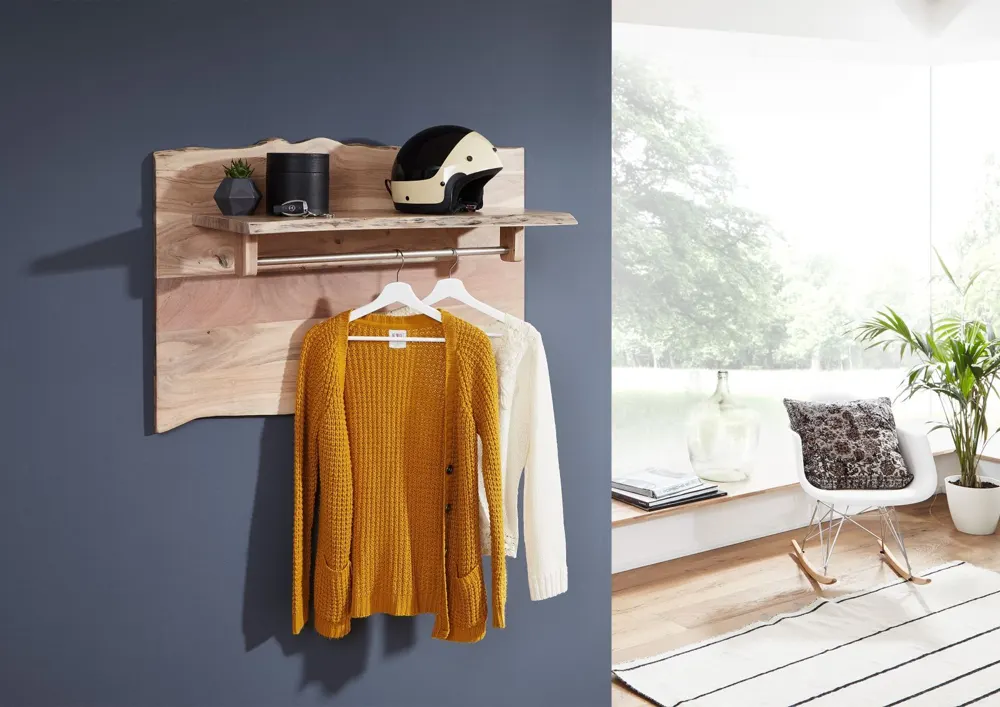 Massivmoebel24 Garderobe PURE ACACIA, Akazie natur lackiert