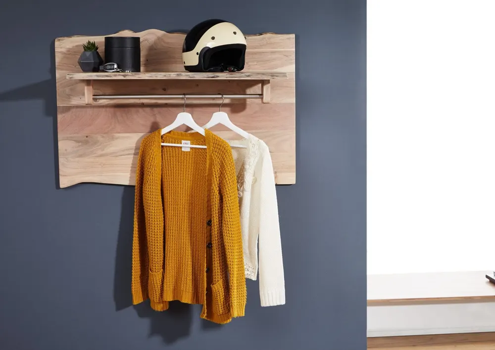 Massivmoebel24 Garderobe PURE ACACIA, Akazie natur lackiert 3