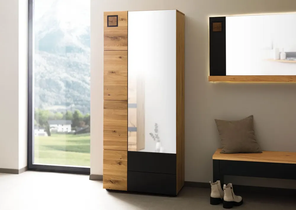 Massivmoebel24 Garderobenschrank KITZBÜHEL, Wildeiche natur 2