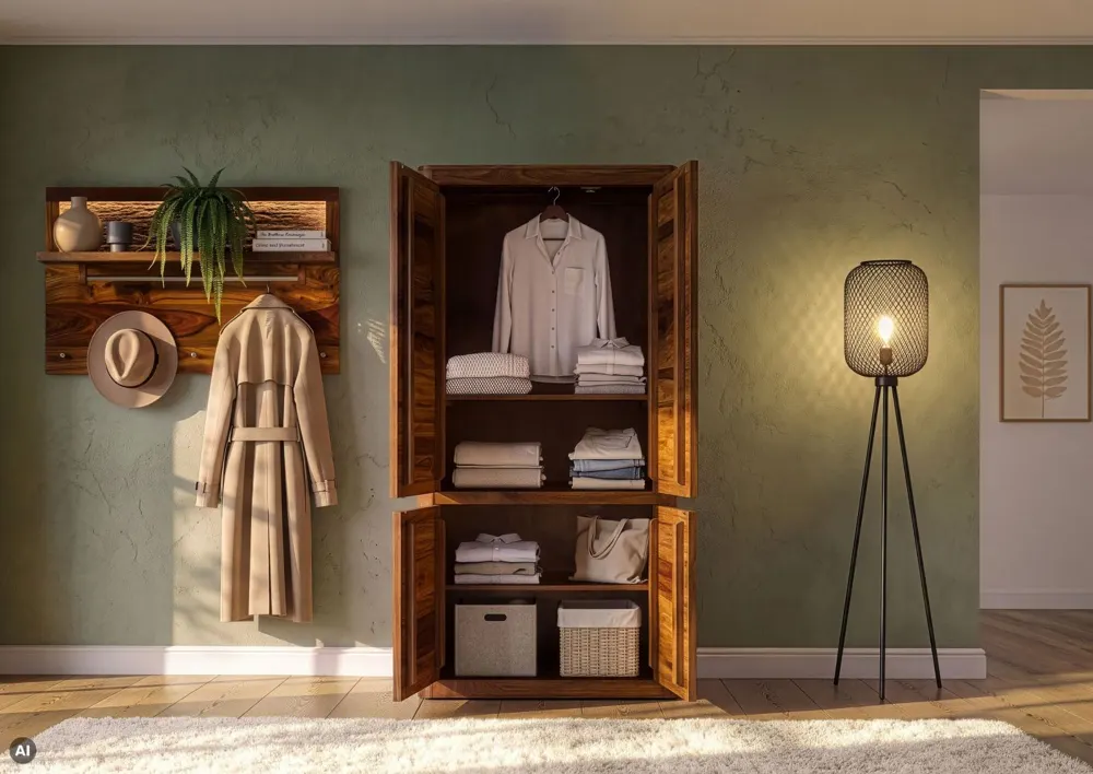 Massivmoebel24 Garderobenschrank TORONTO LUX, Sheesham 3