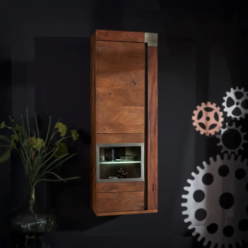 Massivmoebel24 Hängevitrine AMSTERDAM, Mango braun lackiert 2