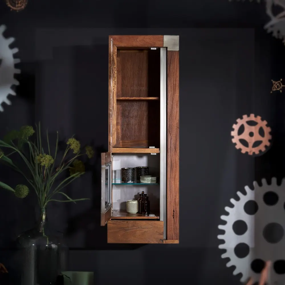 Massivmoebel24 Hängevitrine AMSTERDAM, Mango braun lackiert 3