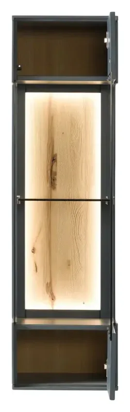 Massivmoebel24 Hängevitrine SALZBURG, Kernbuche anthrazit 2