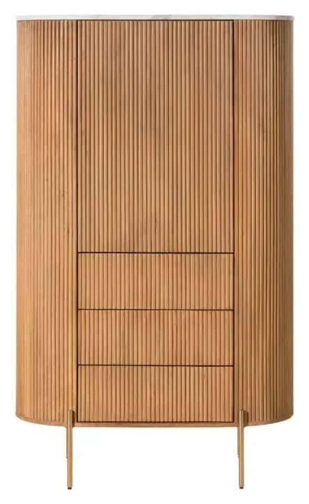 Massivmoebel24 Highboard BARCELONA, Mango natur lackiert