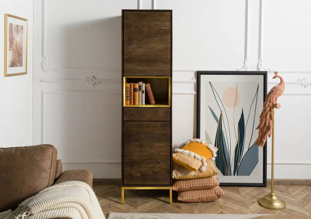 Massivmoebel24 Highboard CHICAGO, Mango braun geölt