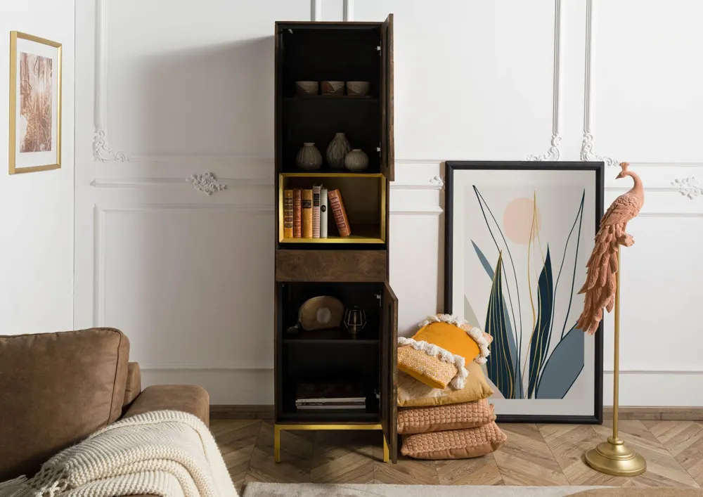 Massivmoebel24 Highboard CHICAGO, Mango braun geölt 3