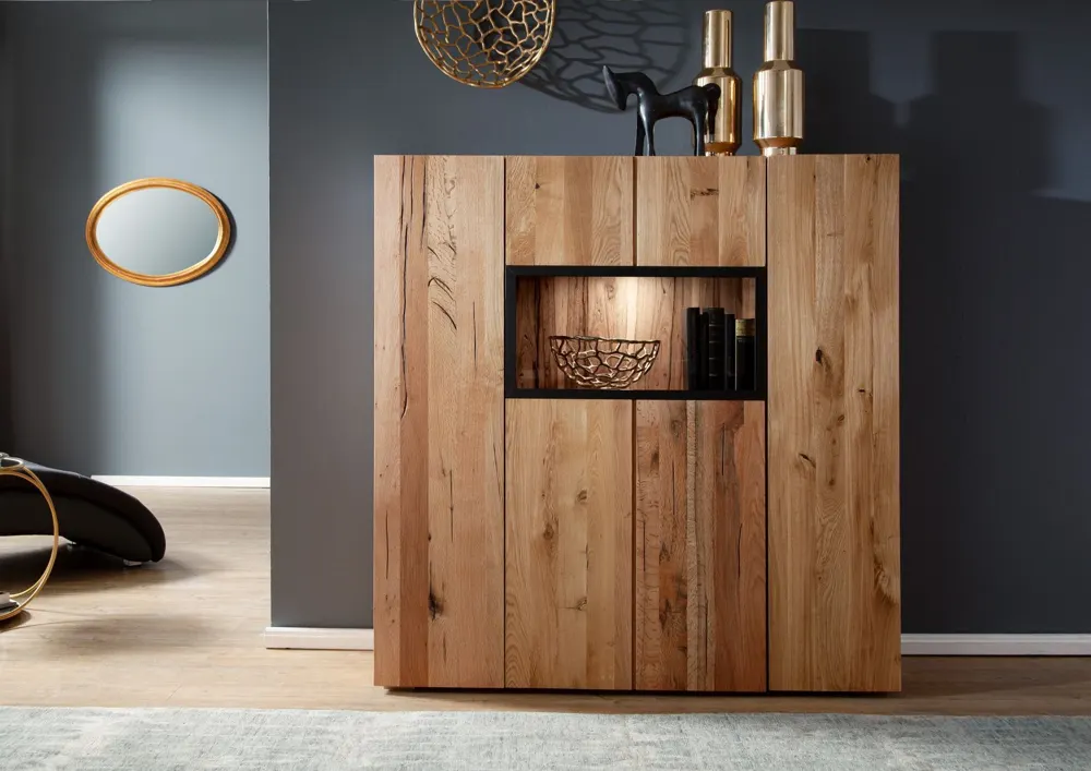Massivmoebel24 Highboard FRANKFURT, Wild-/Zerreiche geölt 3