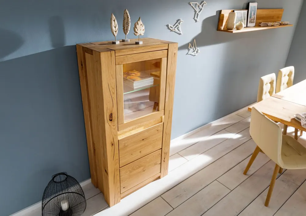 Massivmoebel24 Highboard KENT, Wildeiche natur geölt 2