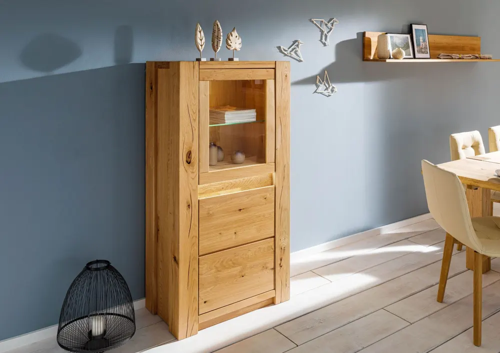 Massivmoebel24 Highboard KENT, Wildeiche natur geölt 3