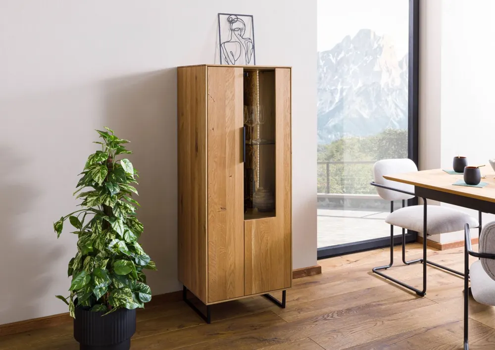 Massivmoebel24 Highboard LINDAU, Wildeiche natur geölt 2