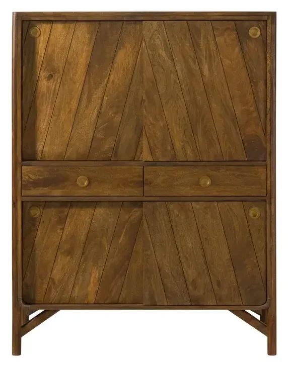 Massivmoebel24 Highboard LOS ANGELES, Mango braun geölt