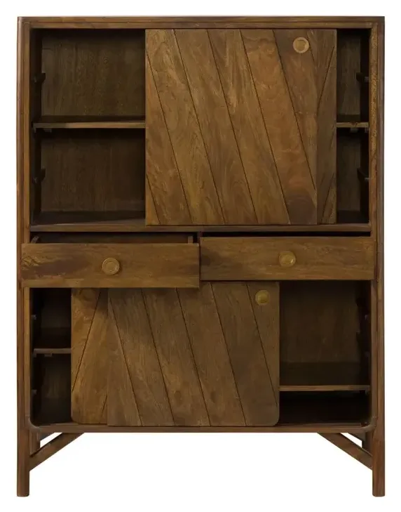 Massivmoebel24 Highboard LOS ANGELES, Mango braun geölt 2