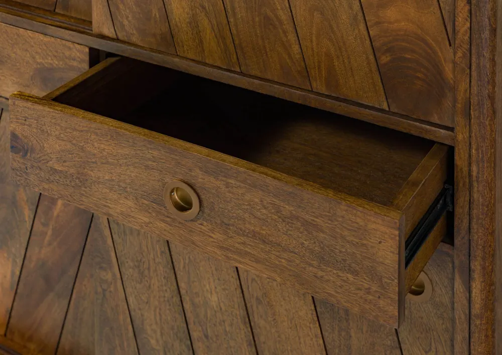 Massivmoebel24 Highboard LOS ANGELES, Mango braun geölt 3