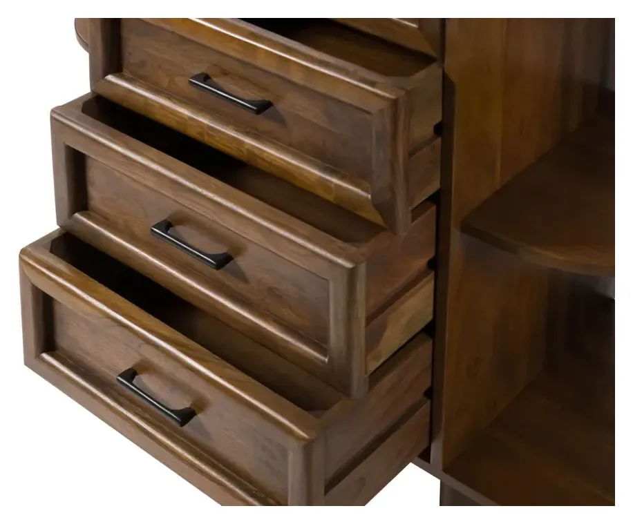 Massivmoebel24 Highboard MADRID, Akazie natur lackiert 2