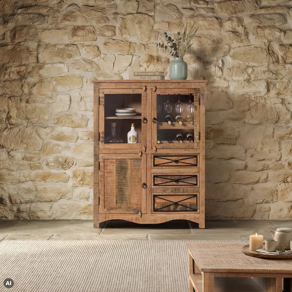 Massivmoebel24 Highboard NATURE OF SPIRIT, Akazie natur