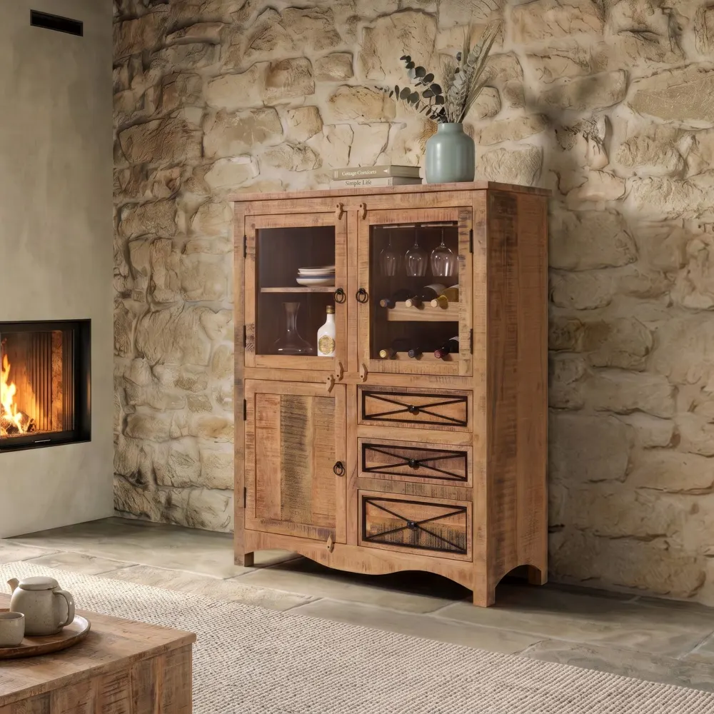 Massivmoebel24 Highboard NATURE OF SPIRIT, Akazie natur 2