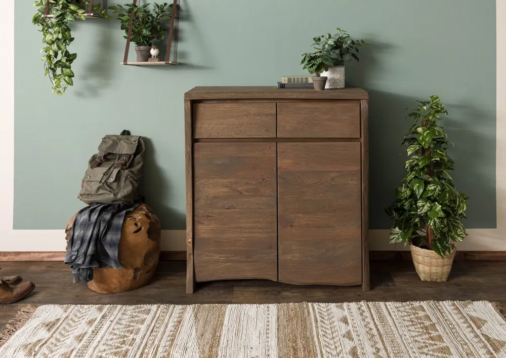 Massivmoebel24 Highboard PURE MANGO, Mango braun geölt