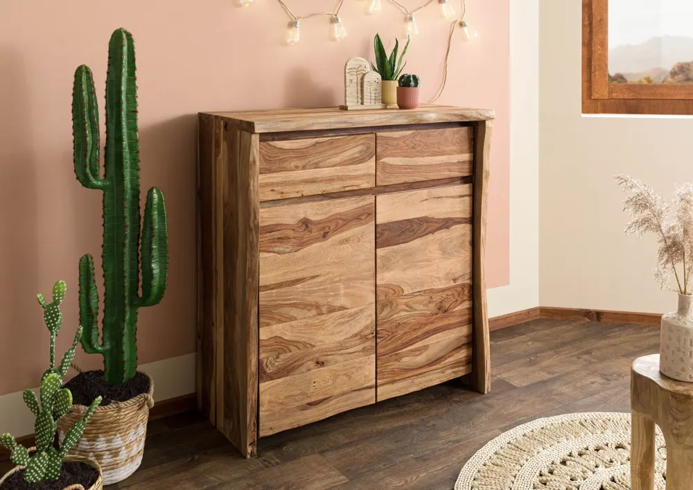 Massivmoebel24 Highboard PURE SHEESHAM, Sheesham natur 3