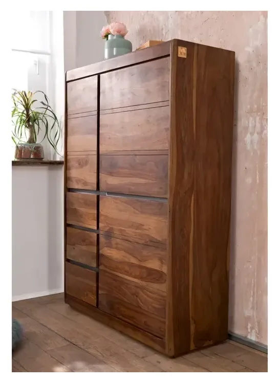 Massivmoebel24 Highboard SYDNEY, Sheesham noble unique 2