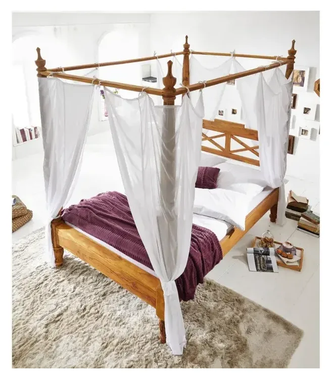 Massivmoebel24 Himmelbett NATURE BROWN, Sheesham braun geölt 3