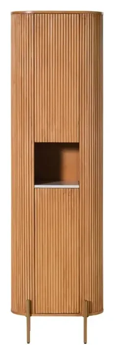 Massivmoebel24 Hochschrank BARCELONA, Mango natur lackiert