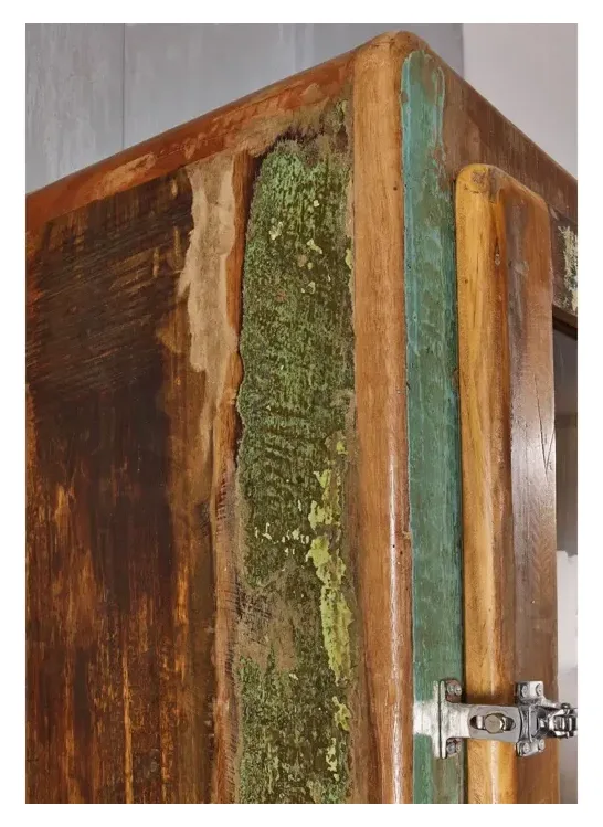 Massivmoebel24 Hochschrank FREEZY, Altholz mehrfarbig 3