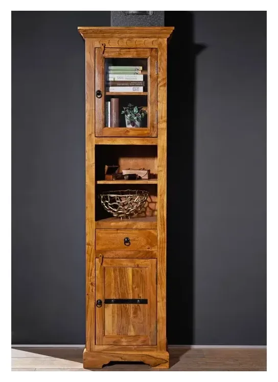 Massivmoebel24 Hochschrank OXFORD, Akazie honig lackiert 2