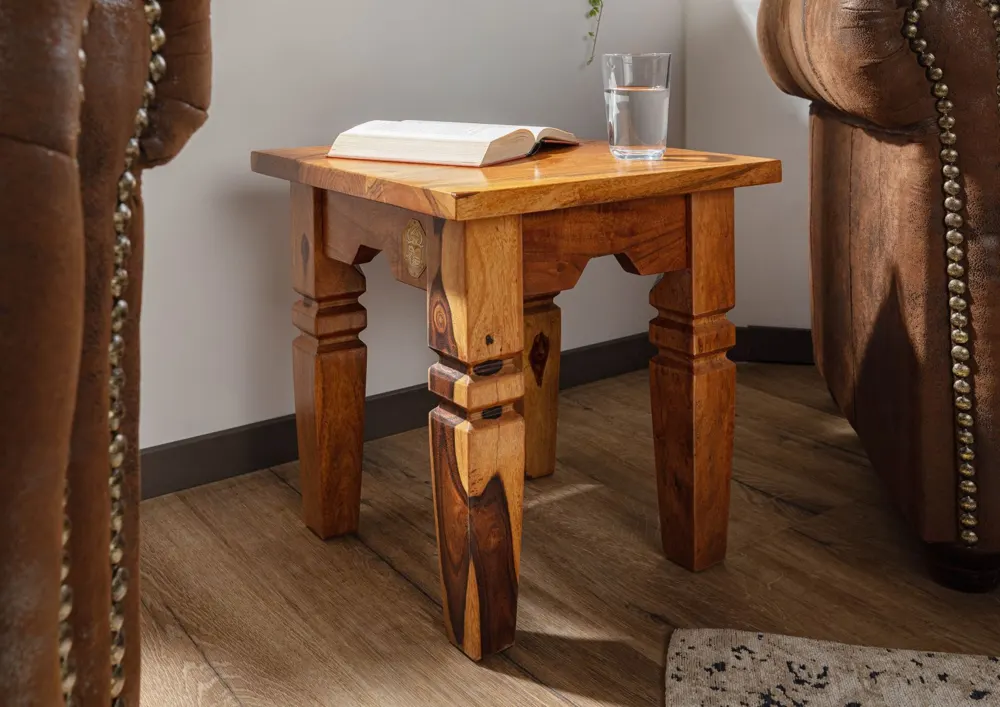 Massivmoebel24 Hocker OXFORD, Akazie honig lackiert