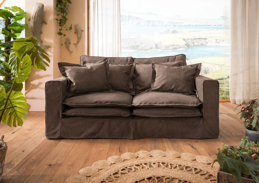 Massivmoebel24 Hussensofa KINGSTON, Taupe